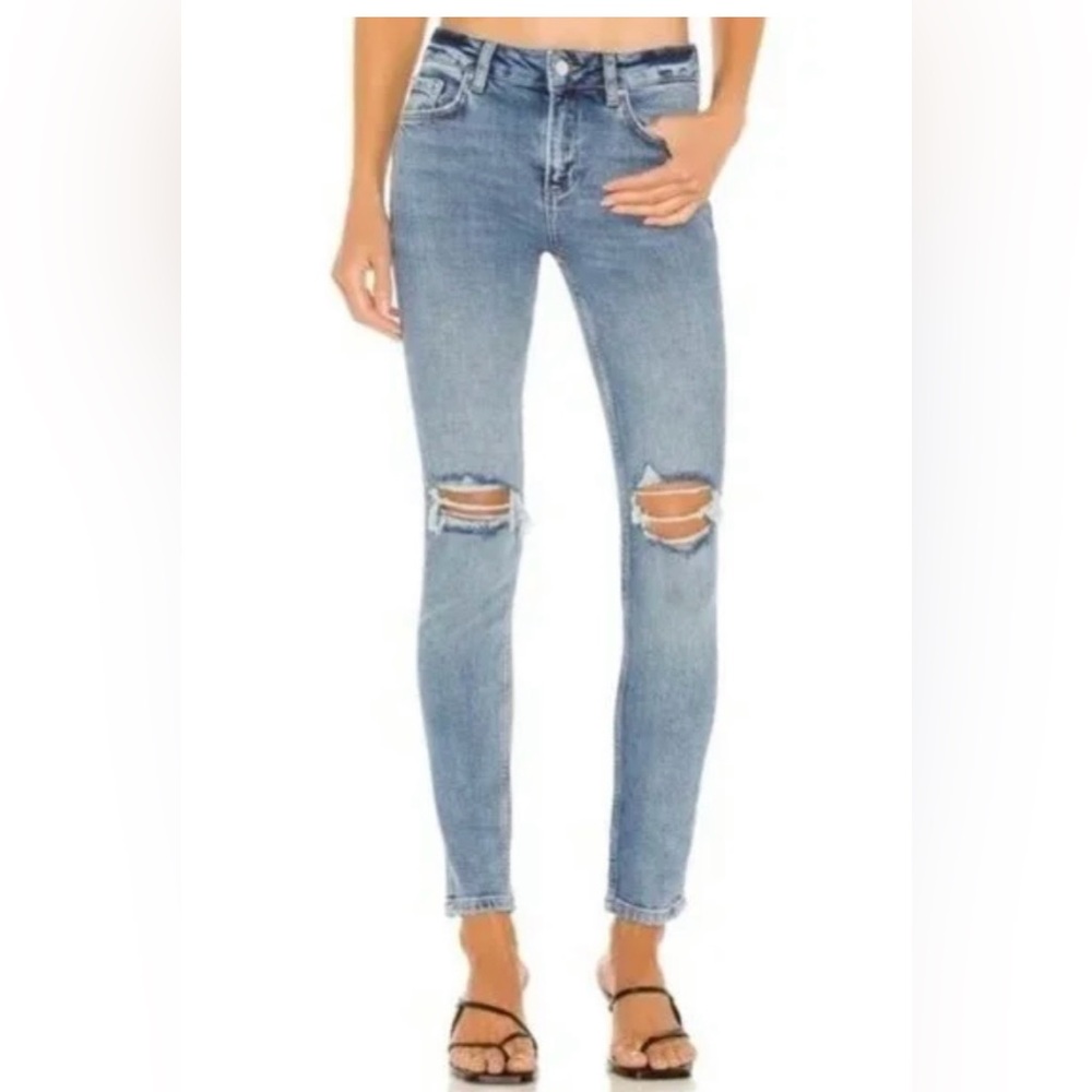 Anine Bing Light Blue Distressed Skinny Jeans
